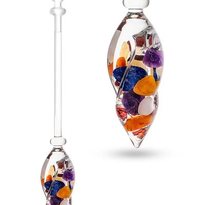 VitaJuwel AYURVEDA fiala di pietre preziose con opale lattiginoso, ametista, cristallo di rocca, lapislazzuli, granato, corniola, calcite arancione