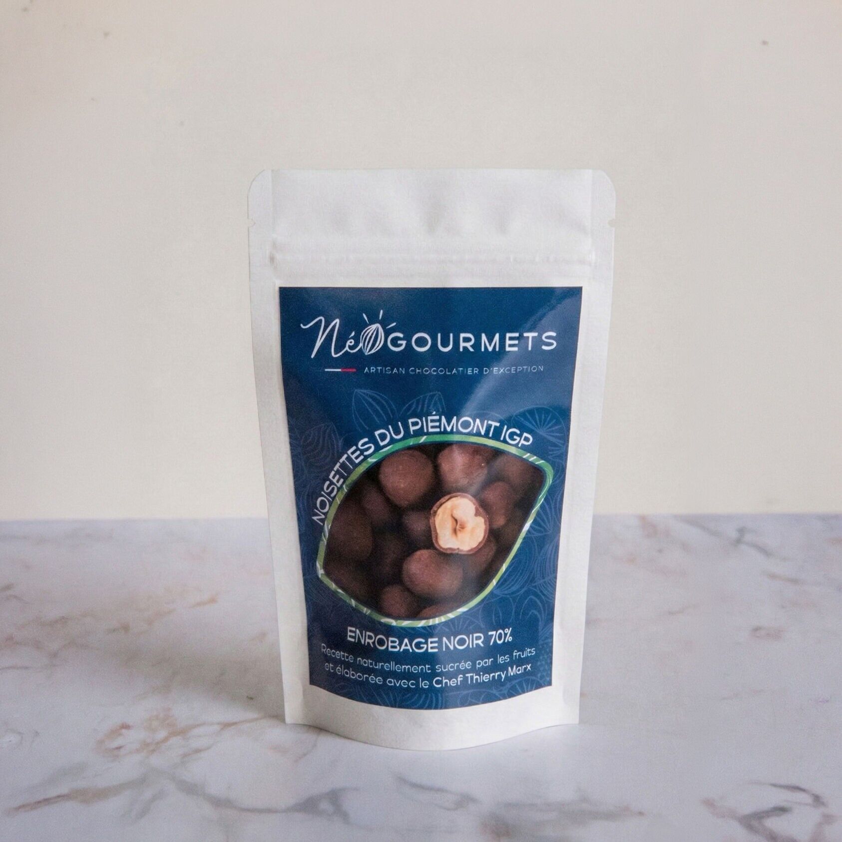 Hazelnuts from Piedmont PGI coated in 70% Dark Chocolate - 40gram format