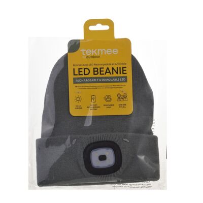 Bonnet avec LED Rechargeable et Amovible KAKI