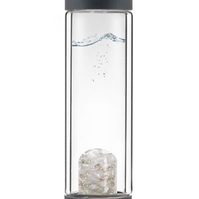 VitaJuwel ViA HEAT LUNA | Tea bottle made of double-walled glass with moonstone & rock crystal