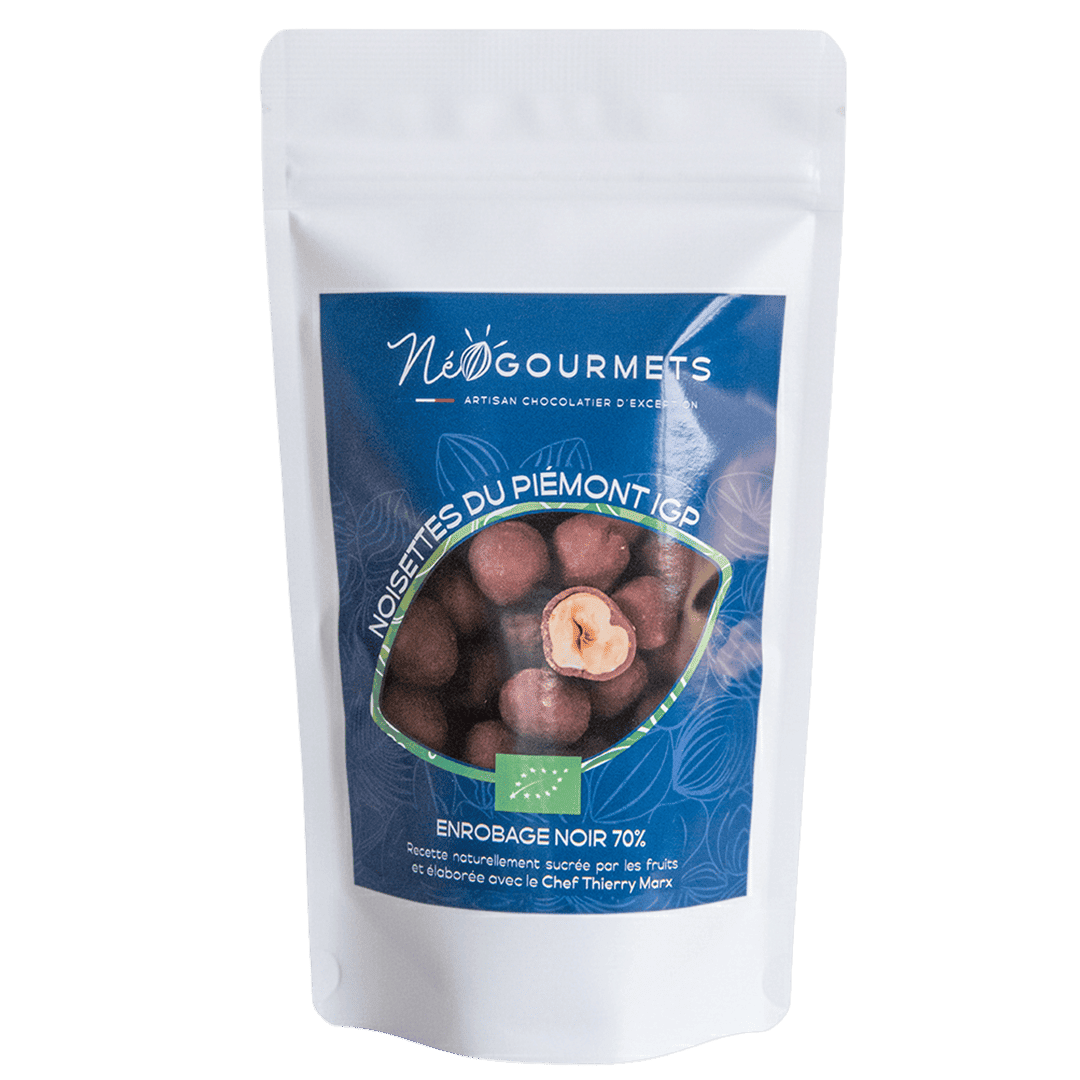 Piedmont Hazelnuts coated in 70% Dark Chocolate - 200 grams format