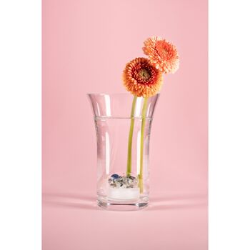 VitaJuwel Flore | Vase à fleurs en verre avec pierres précieuses (sodalite - agate mousse - cristal de roche) 7