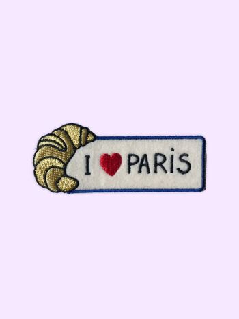Croissant, I love Paris, Patch thermocollant, Ecusson