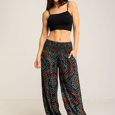 PRINTED PANTS 100% VISCOSE IC2609P_BLACK