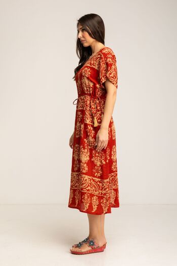 ROBE IMPRIMÉE 100% COTON IC2619V_TERRACOTTA 2