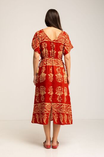 ROBE IMPRIMÉE 100% COTON IC2619V_TERRACOTTA 3