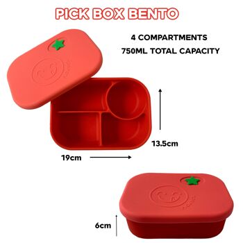 Pick Box Bento - Boîte à lunch en silicone à 4 compartiments 12