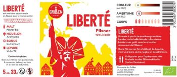 Bière Blonde Bio Liberté [Pilsner] 33cl 2