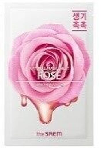 Feuille de masque à la rose naturelle/ Mascarilla Rosa 21 ml