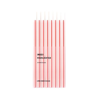 Línea Roja larga | Pestañas de notas adhesivas largas | Cinta transparente | Tiras adhesivas largas para marcar texto.