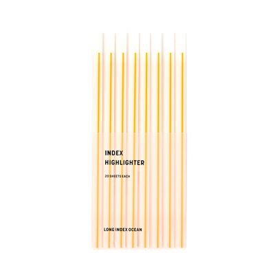 Línea Amarilla Larga | Pestañas de notas adhesivas largas | Cinta transparente | Tiras adhesivas largas para marcar texto.