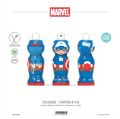 Captain America Gel Douche & Shampoing Licence 400 ml