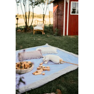 Blu Vichy - coperta da picnic XXL - materassino da picnic 180×160 cm