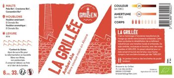 Bière ambrée Bio La Grillée Amber Ale 33cl 3