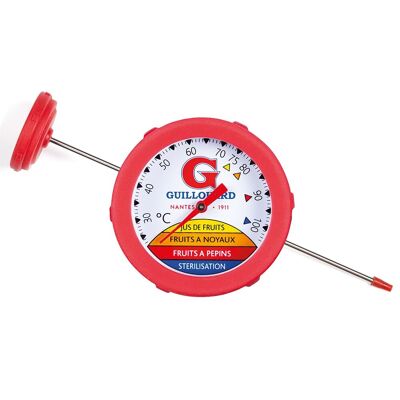 Termómetro de Inmersión - Vástago de 25 cm - Acero Inoxidable - Esfera de Silicona - En Tarjeta | GUILLOUARDO