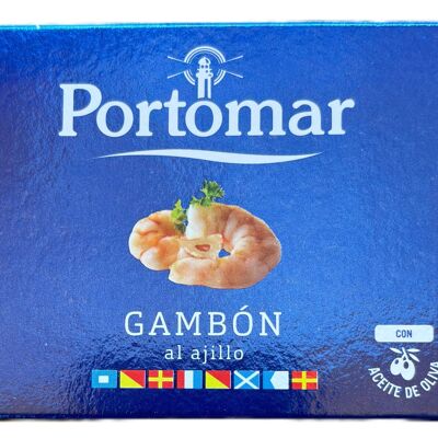 Gamberi in scatola Portomar con aglio