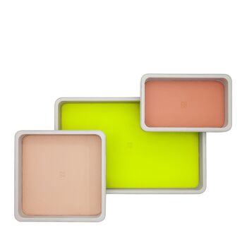 DUDU Set de rangement de plateau de voiturier en cuir multicolore perle-citron vert 3