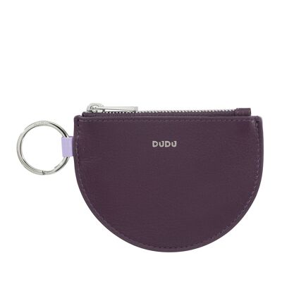 Porte-monnaie DUDU Slim porte-monnaie en cuir zippé violet foncé