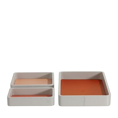 DUDU Leder Valet Tray Organizer Set Perle-Zimt