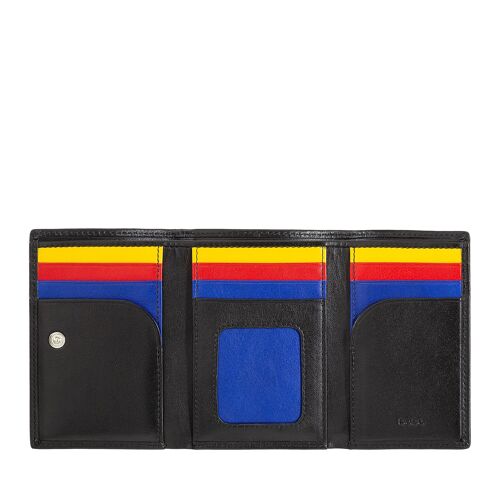 DUDU Small men's leather wallet trifold black