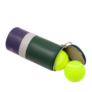 DUDU Porte-balle de tennis en cuir vert 3