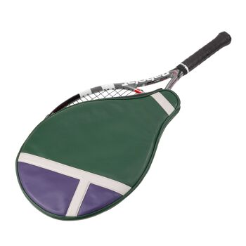DUDU Housse de raquette de tennis en cuir vert 3