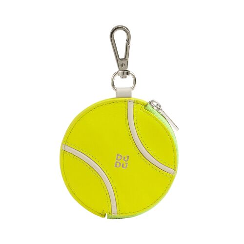 DUDU Leather coin holder tennis ball shape yellow