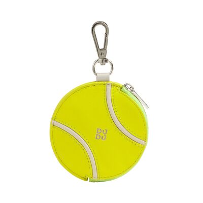 DUDU Leder-Münzhalter in Tennisballform gelb