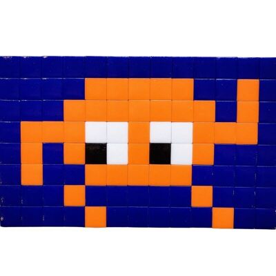 Orangefarbenes „Dancing“-Mosaikset – Space Invader