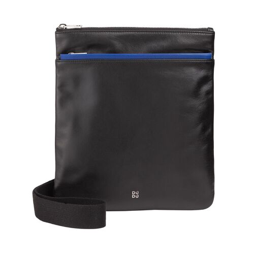 DUDU Men's leather crossbody bag black