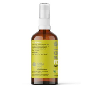 Spray de soin pour animaux de compagnie à l'argent colloïdal cristallin, 10 ppm, 100 ml 2