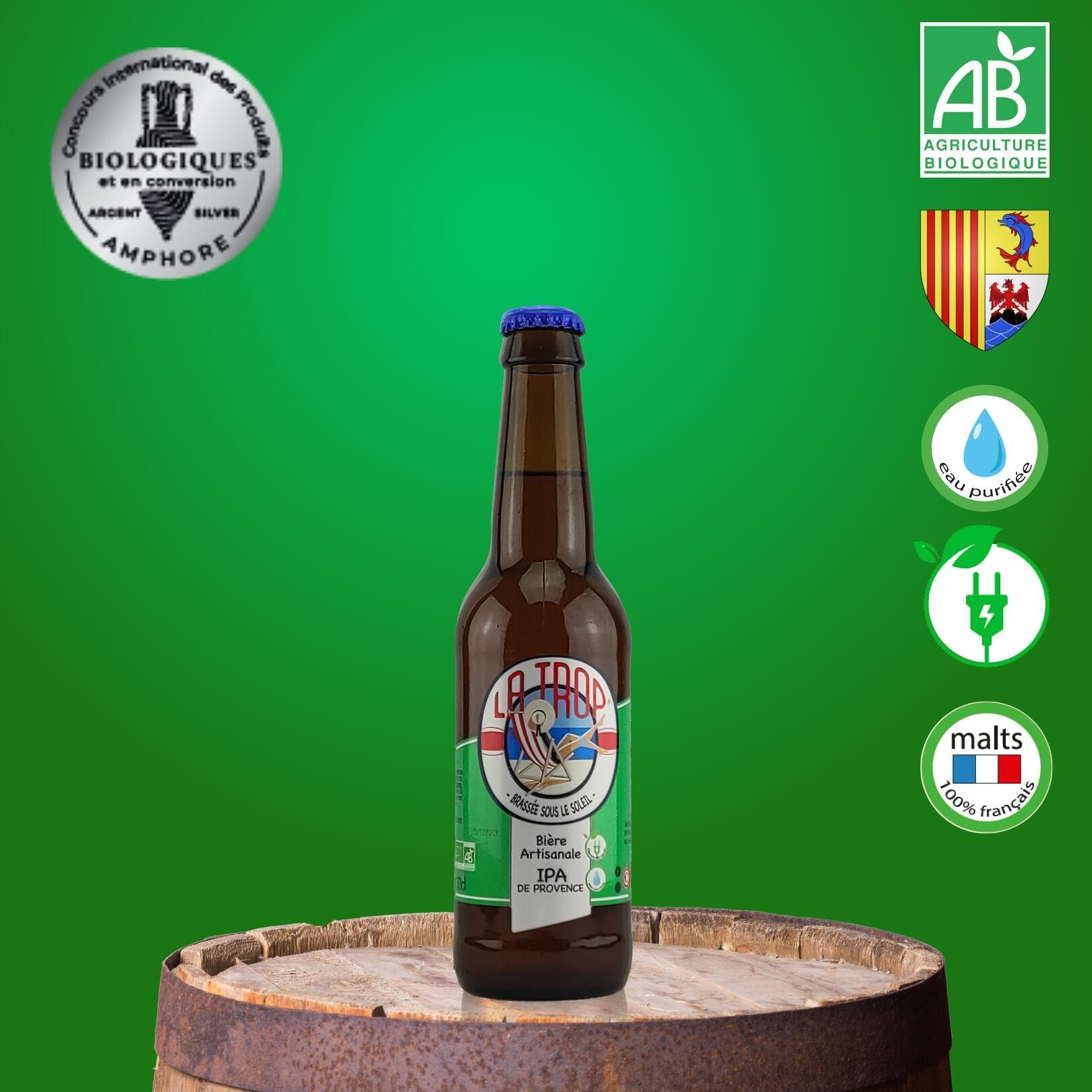 Bière IPA de Provence - La Trop' IPA bio 4,6% 33cl