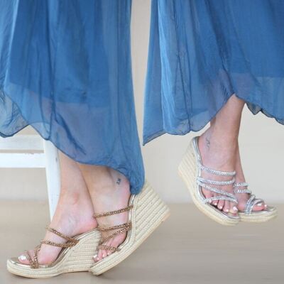 Embellished Strap Espadrille Mules (PACK OF 12 PAIRS UK3-UK8)