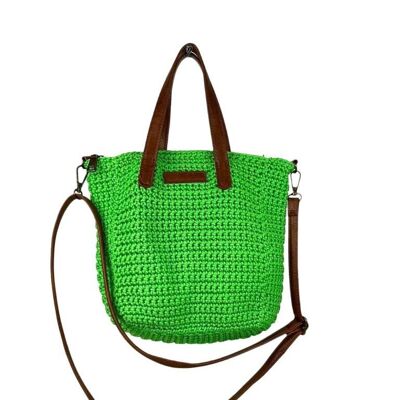 Bolso de Mano en Nylon & Ganchillo Mujer con Tira Bandolera