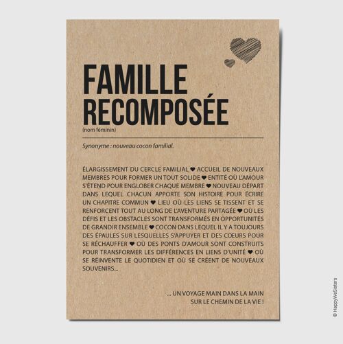 Carte postale définition Famille recomposée