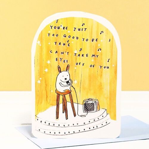 You're Just Too Good To Be True Bunny Love Valentine Card