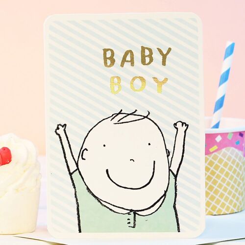 Gold Baby Boy Card