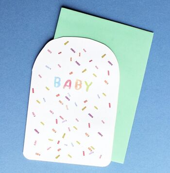 Carte bébé confettis