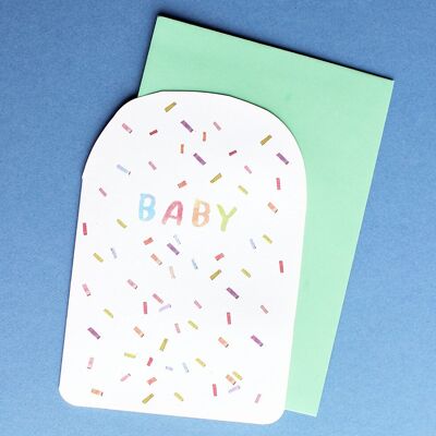 Carte bébé confettis