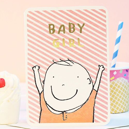 Gold Baby Girl Card