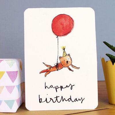 Carte Chien ballon joyeux anniversaire