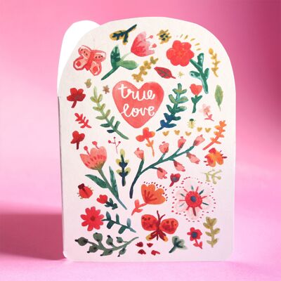 Tarjeta de San Valentín Flora del Amor Verdadero