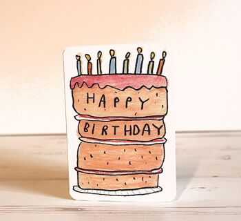 Grande carte de gâteau d'anniversaire