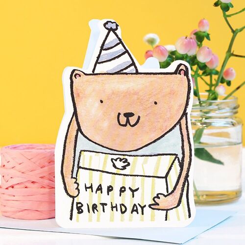 Cut-Out Bear Birthday Card