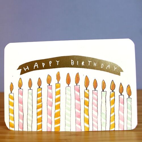 Gold Birthday Candles Card