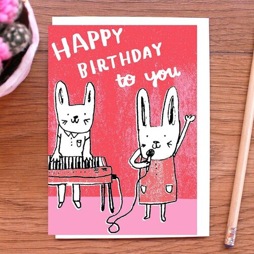 Happy Birthday To You! Bunny Duo Birthday Card