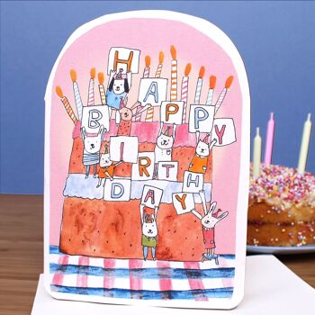 Carte de grimpeurs de gâteau d'anniversaire