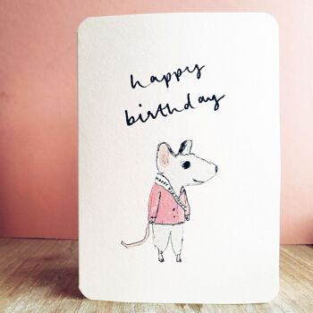 Carte d'anniversaire souris