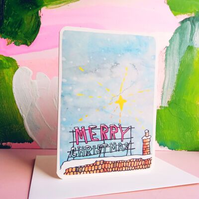 Merry Christmas Roof Sign Card