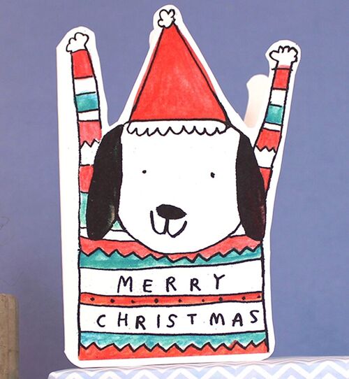 Cut-Out Christmas Jumper Dog Card